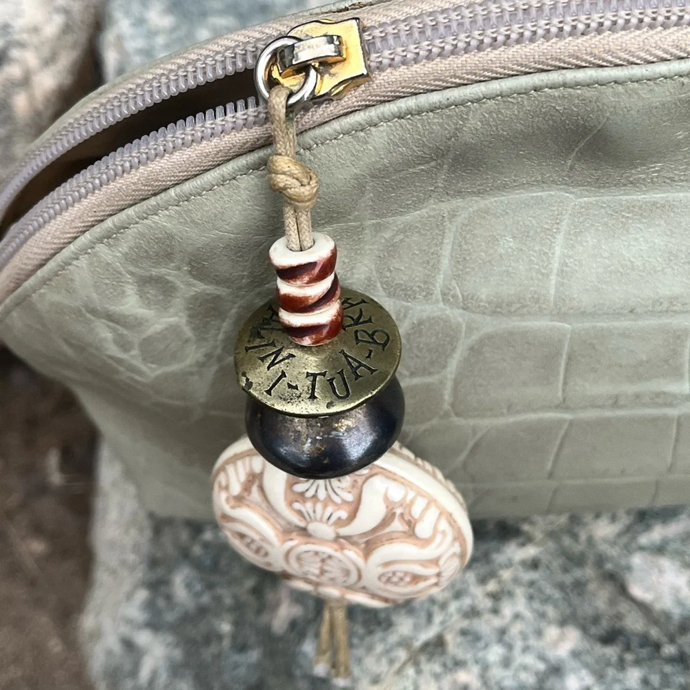 BRACCIALINI | Vintage Light Sage Crocodile-Embossed Women's Makeup Bag Pouch